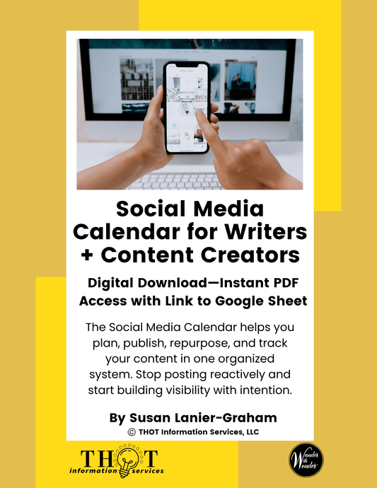 Social Media Calendar for Writers | Digital Download