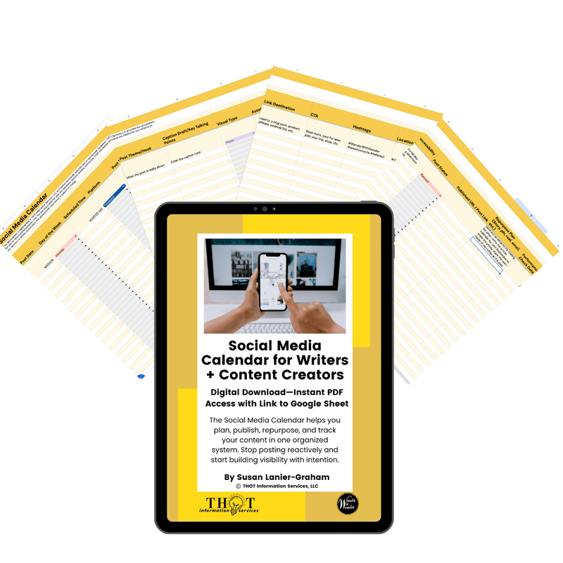 Social Media Calendar for Writers | Digital Download